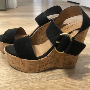 Size six black wedges